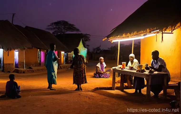 코트디부아르 전력난 해결 방안 - **Prompt: Solar Power for Education and Health**
    "A bright, optimistic view of a community hub i...