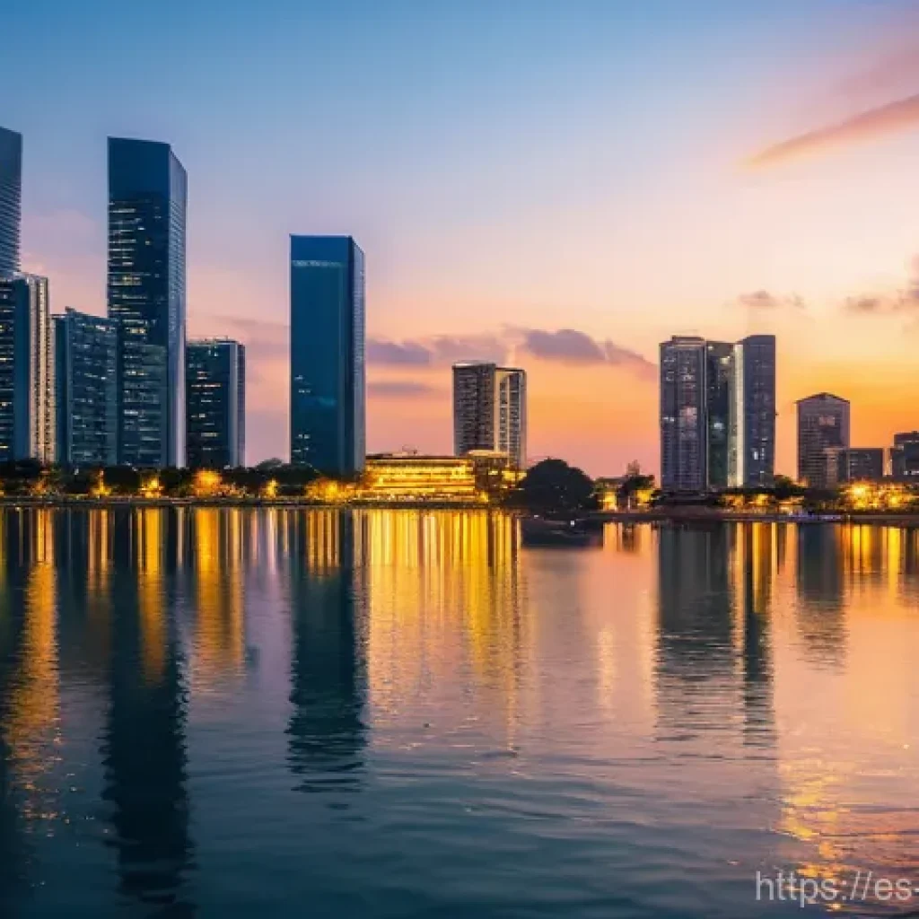 코트디부아르 아비장 여행 가이드 - **Abidjan Cityscape at Sunset:**
    "A breathtaking panoramic view of Abidjan, C&ocirc;te d'Ivoire, at su...