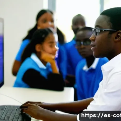 Home 33 코트디부아르 명문 대학교 - **Prompt:** "A vibrant, modern university classroom in Abidjan, Côte d'Ivoire, filled with a diverse...