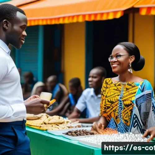 Home 17 코트디부아르 워킹홀리데이 비자 가능 여부 - A vibrant street scene in Abidjan, Ivory Coast, showing young foreign professionals and local Ivoria...